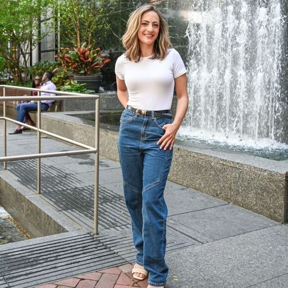 Future Collective x Reese Blutstein Western Seamed Denim Straight Pants Size 10 - Picture 3 of 14